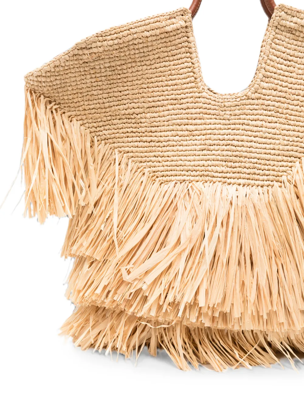 ZIMMERMANN Goldentime medium shopper met franje Beige