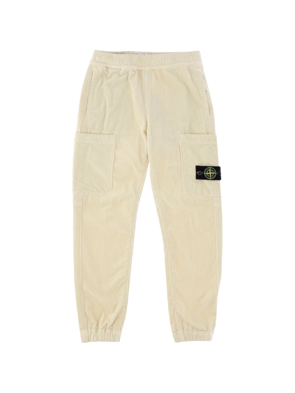 Stone Island Junior Compass-motif corduroy cargo pants - Toni neutri