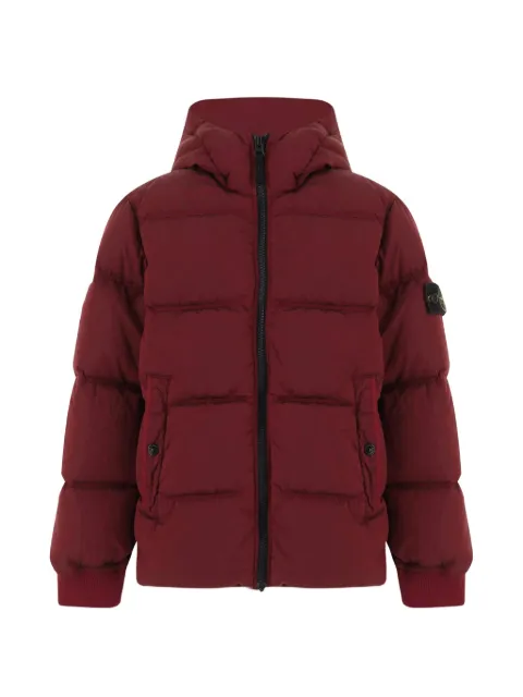 Stone Island Junior Jaqueta matelassê com patch de logo de bússola
