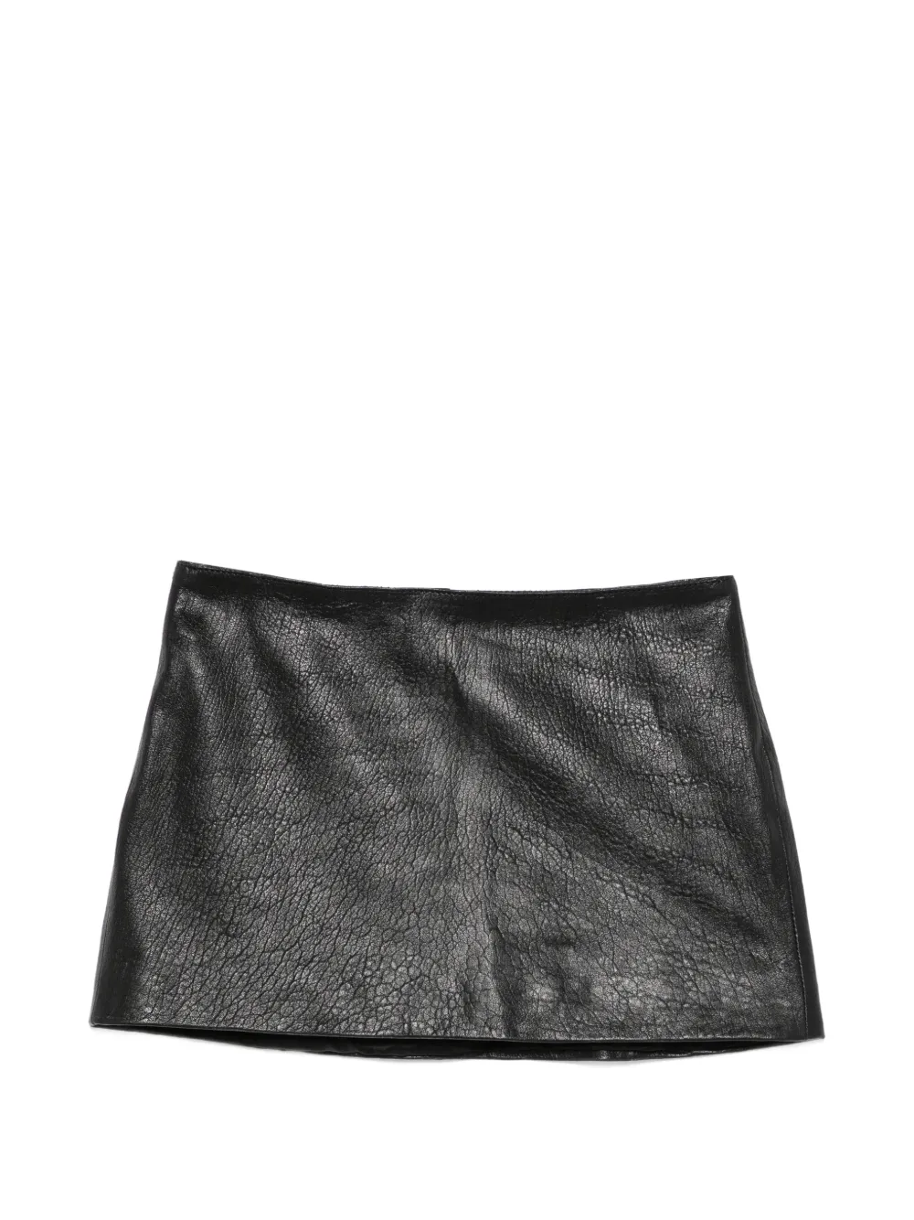 Manokhi crinkled-finish leather mini skirt - Schwarz