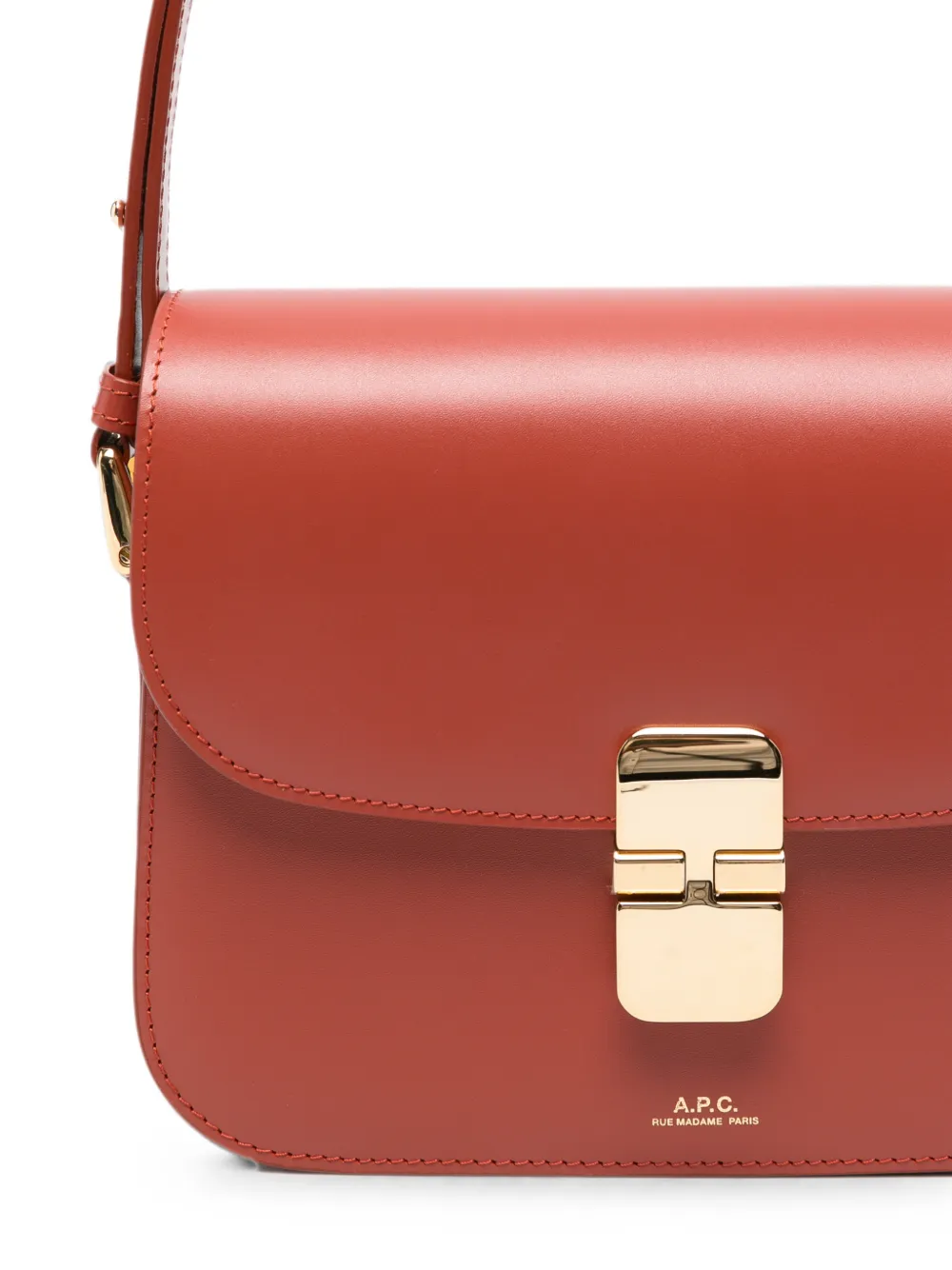 A.P.C. Grace leren schoudertas Oranje