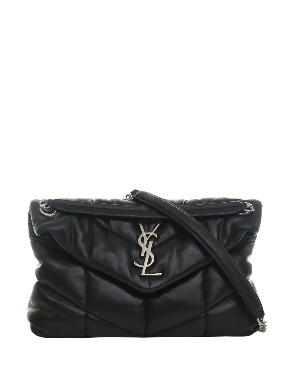 Saint Laurent Pre-Owned 2019 Medium Matelasse Lambskin Monogram Loulou Puffer shoulder bag - Nero