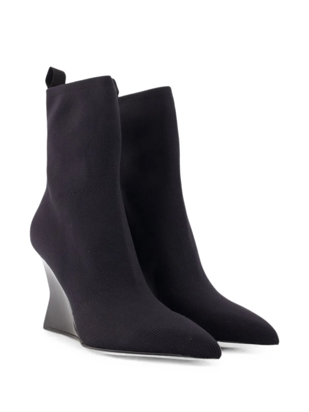 Balmain knitted wedge ankle boots Zwart
