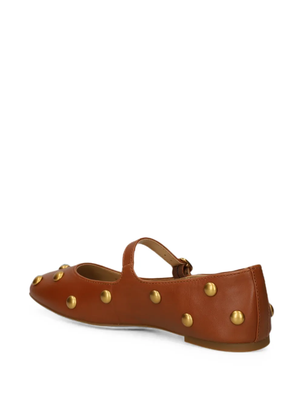 Michael Kors Nellie Flex stud-embellished leather ballet flats Bruin