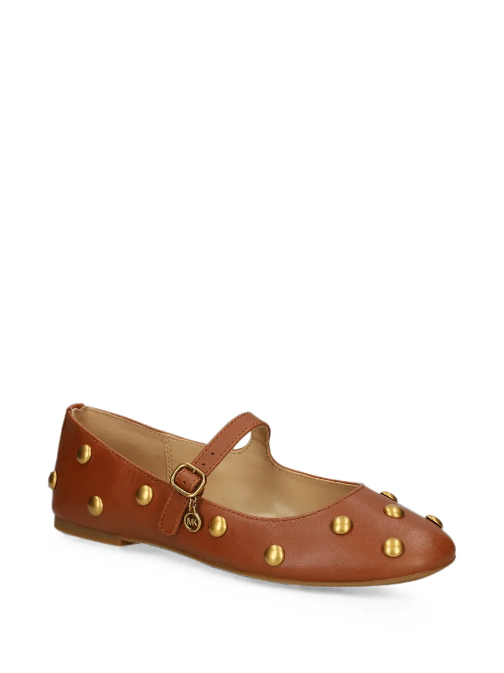 Michael Kors Nellie Flex stud-embellished leather ballet flats Bruin