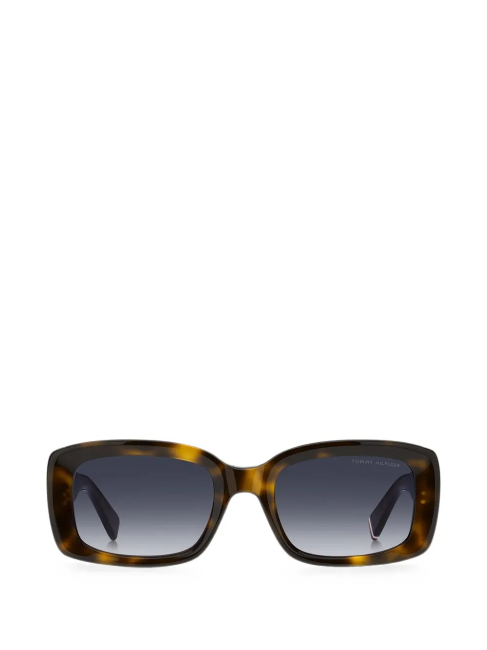 Tommy Hilfiger monogram-plaque rectangle-frame sunglasses - Marrone