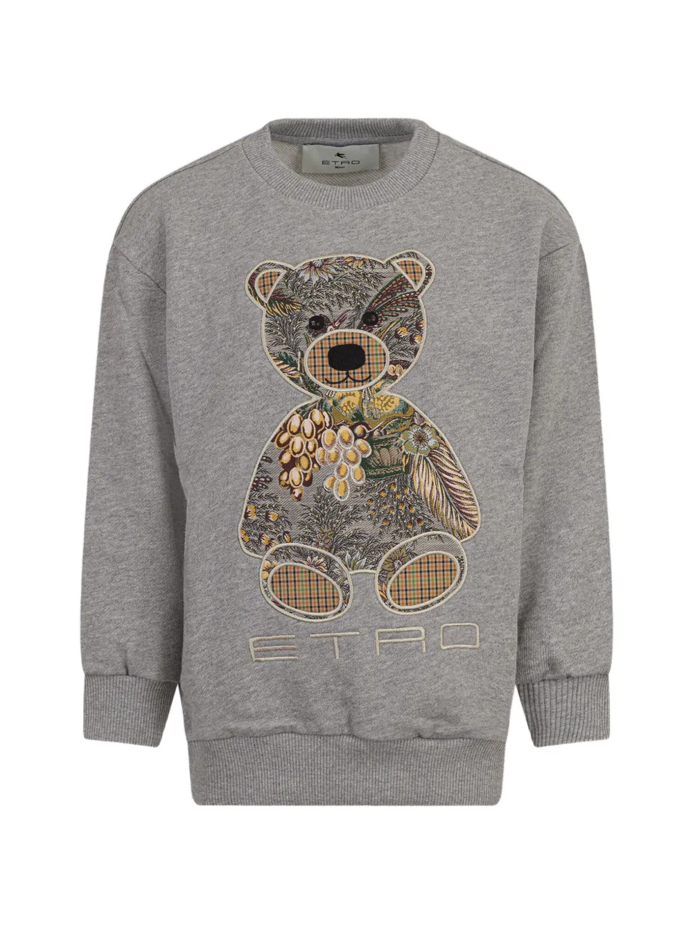 ETRO KIDS teddy-bear intarsia sweatshirt - Grigio