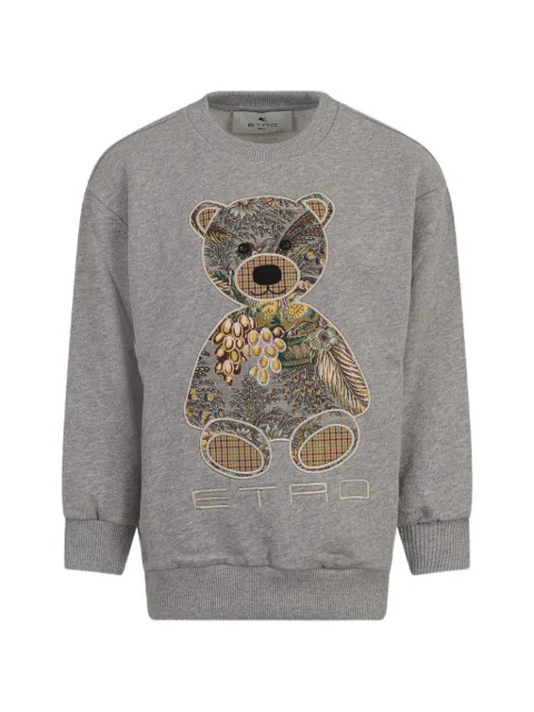 ETRO KIDS 테디 베어 인타르시아 스웨트셔츠