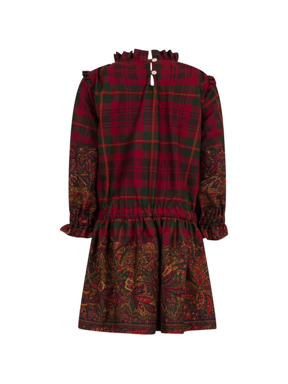 ETRO KIDS Jurk van lichtgewicht flanellen met geplaatste print Rood