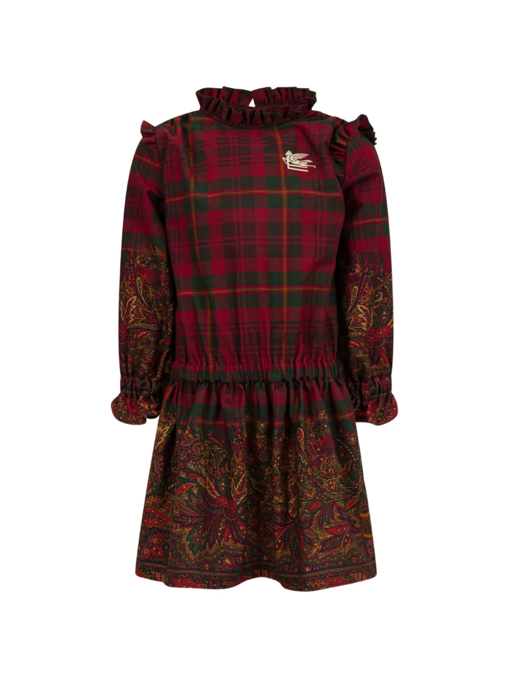 ETRO KIDS Abito in flanella leggera con stampa - Rosso