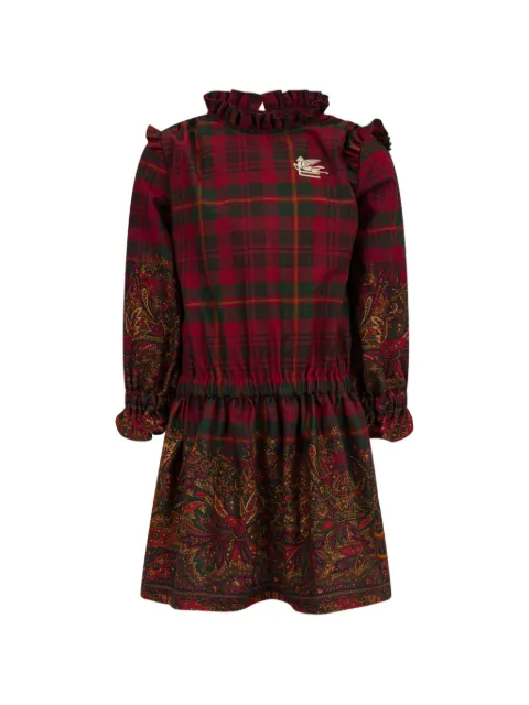 ETRO KIDS dressn in lightweight flannel with placed print