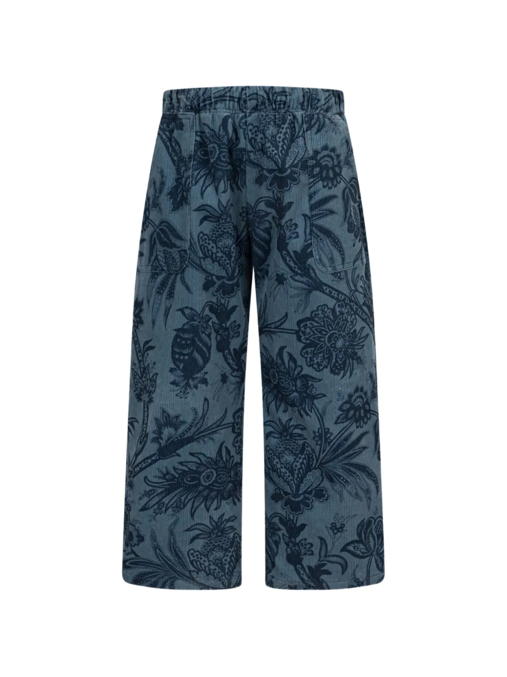 ETRO KIDS Pantaloni in velluto con stampa floreale - Blu