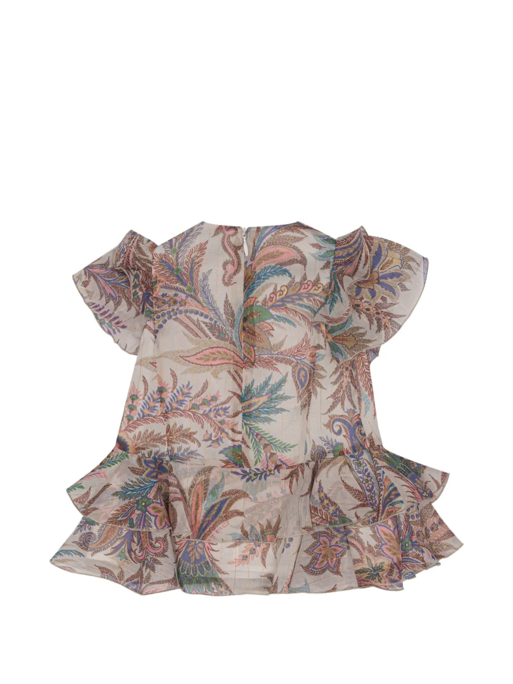 ETRO KIDS Jurk van lichtgewicht crêpon met ruches Beige