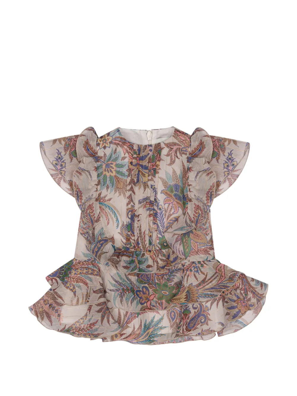ETRO KIDS dress in lightweight crepon with ruffles - Toni neutri