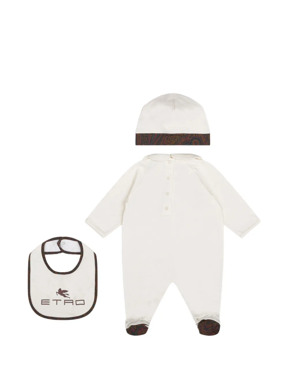 ETRO KIDS Pegaso babyset met paisley-print Wit