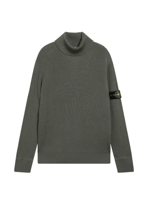 Stone Island Compass-patch ribbed-knit sweater