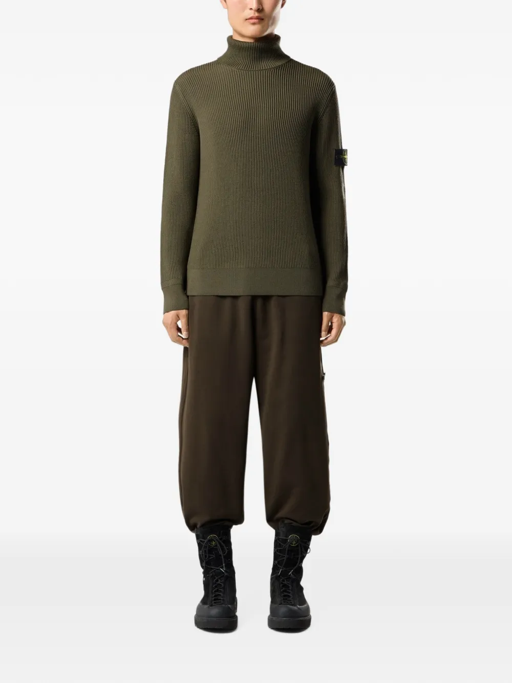 Stone Island Ribgebreide coltrui Groen