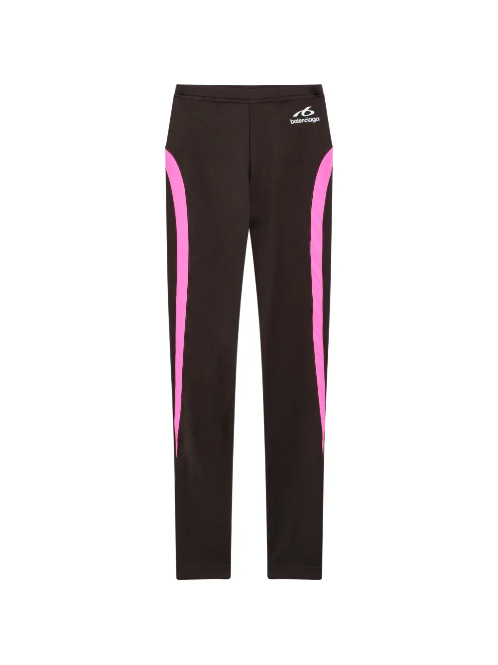 Balenciaga logo-print panelled leggings - Marrone