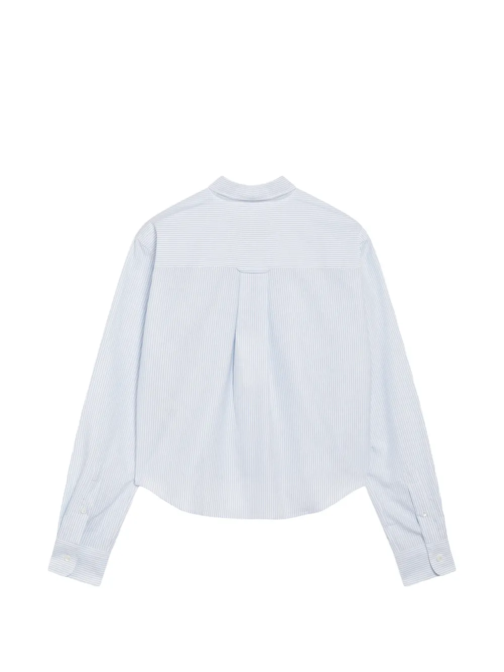 AMI Paris Gestreept cropped katoenen blouse met Ami de Coeur-reliëf Wit