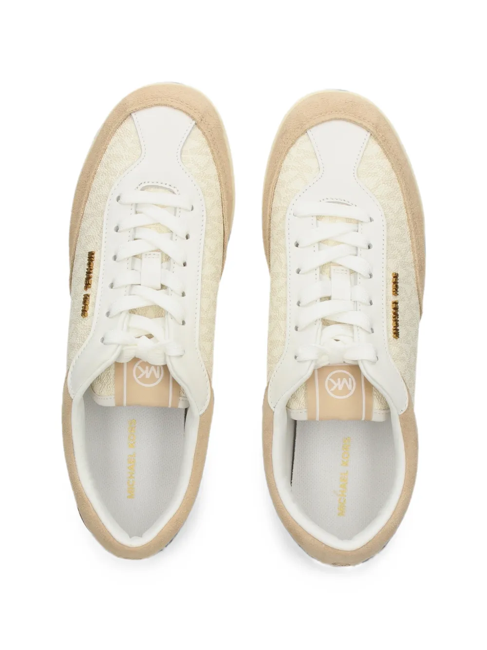Michael Kors Nolan monogram-print panelled sneakers Beige