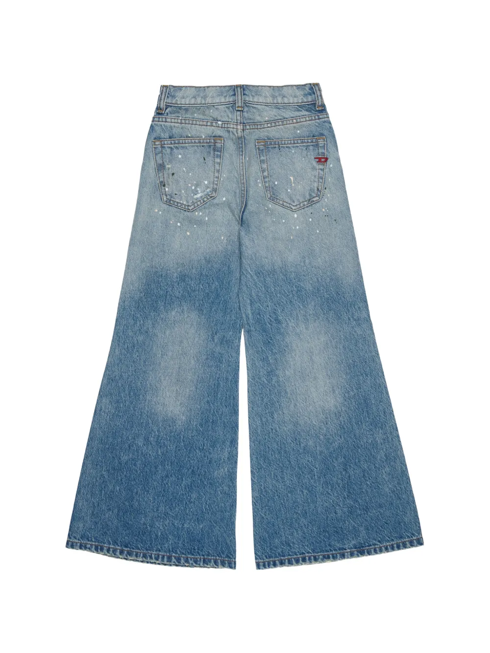 Diesel Kids D-Aromy paint-splatter distressed jeans Blauw