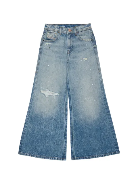 Diesel Kids distressed paint-splatter jeans