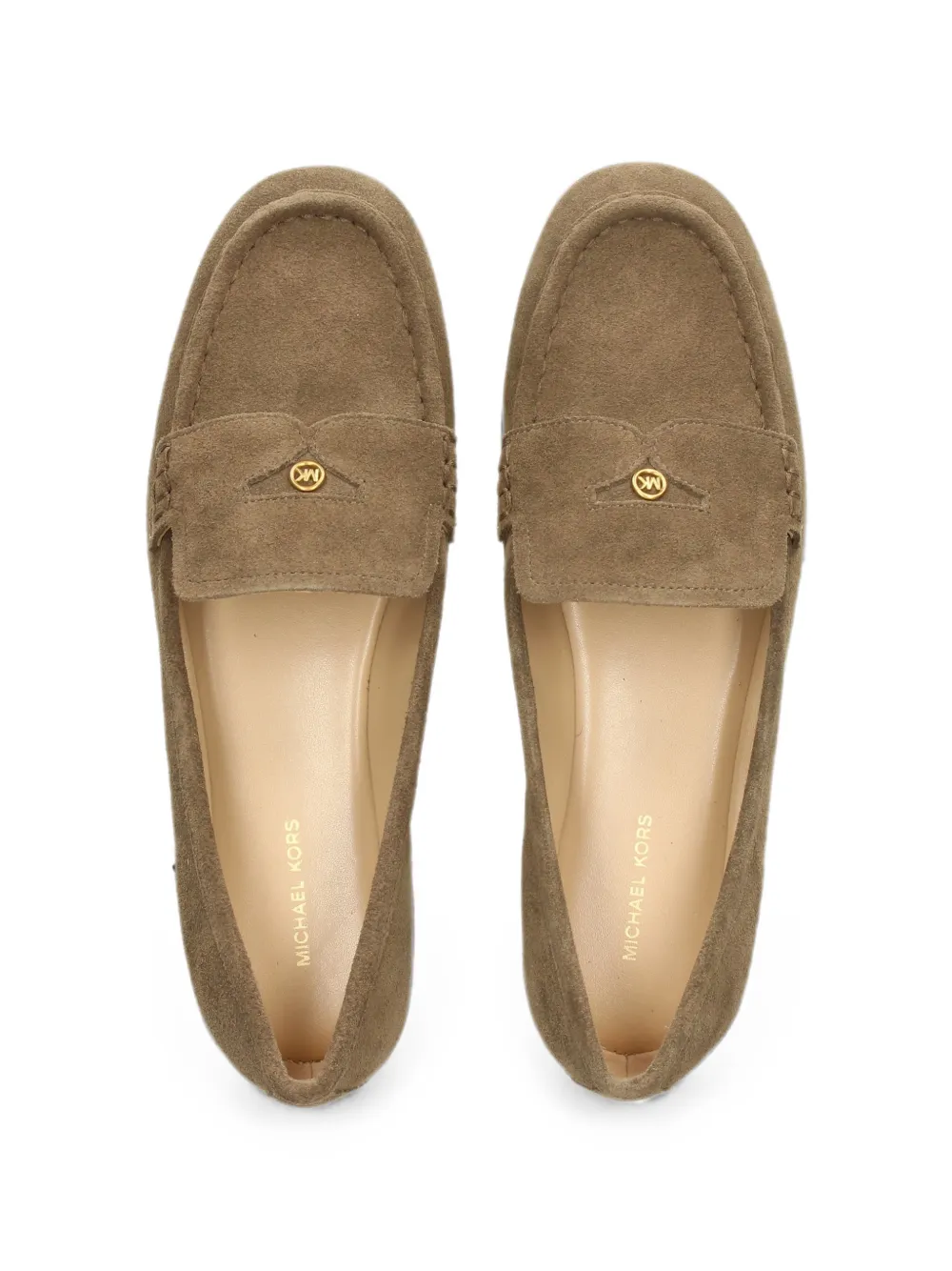 Michael Kors Jennings logo-plaque suede loafers Groen