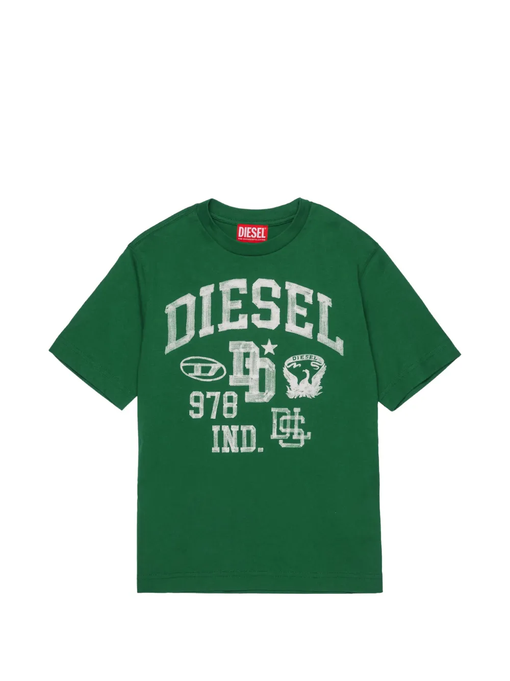 Diesel Kids T-shirt in cotone con logo - Verde