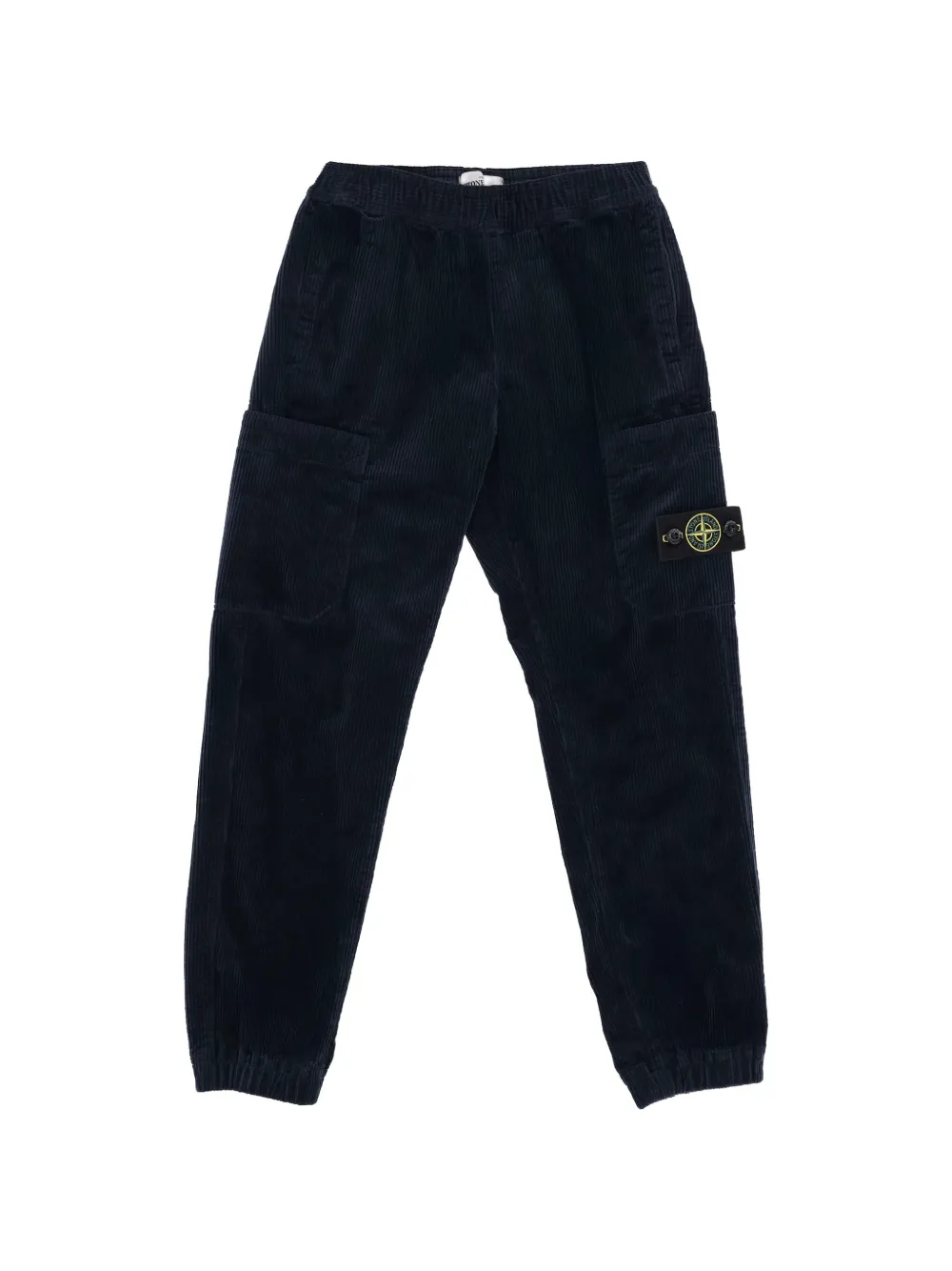 Stone Island Junior Compass logo-patch corduroy cargo pants - Blu