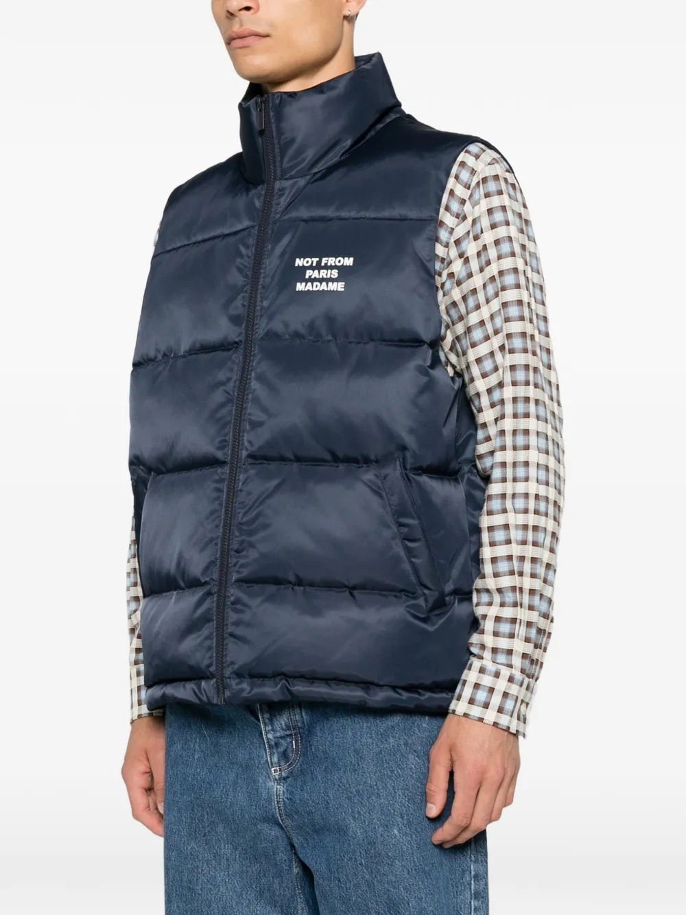 Drôle De Monsieur Not From Paris Madame gewatteerde gilet Blauw
