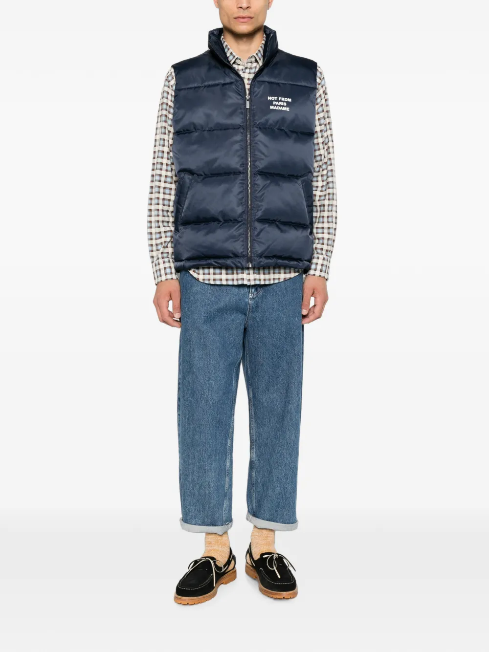 Drôle De Monsieur Not From Paris Madame gewatteerde gilet Blauw