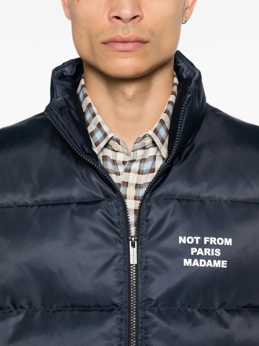 Drôle De Monsieur Not From Paris Madame gewatteerde gilet Blauw