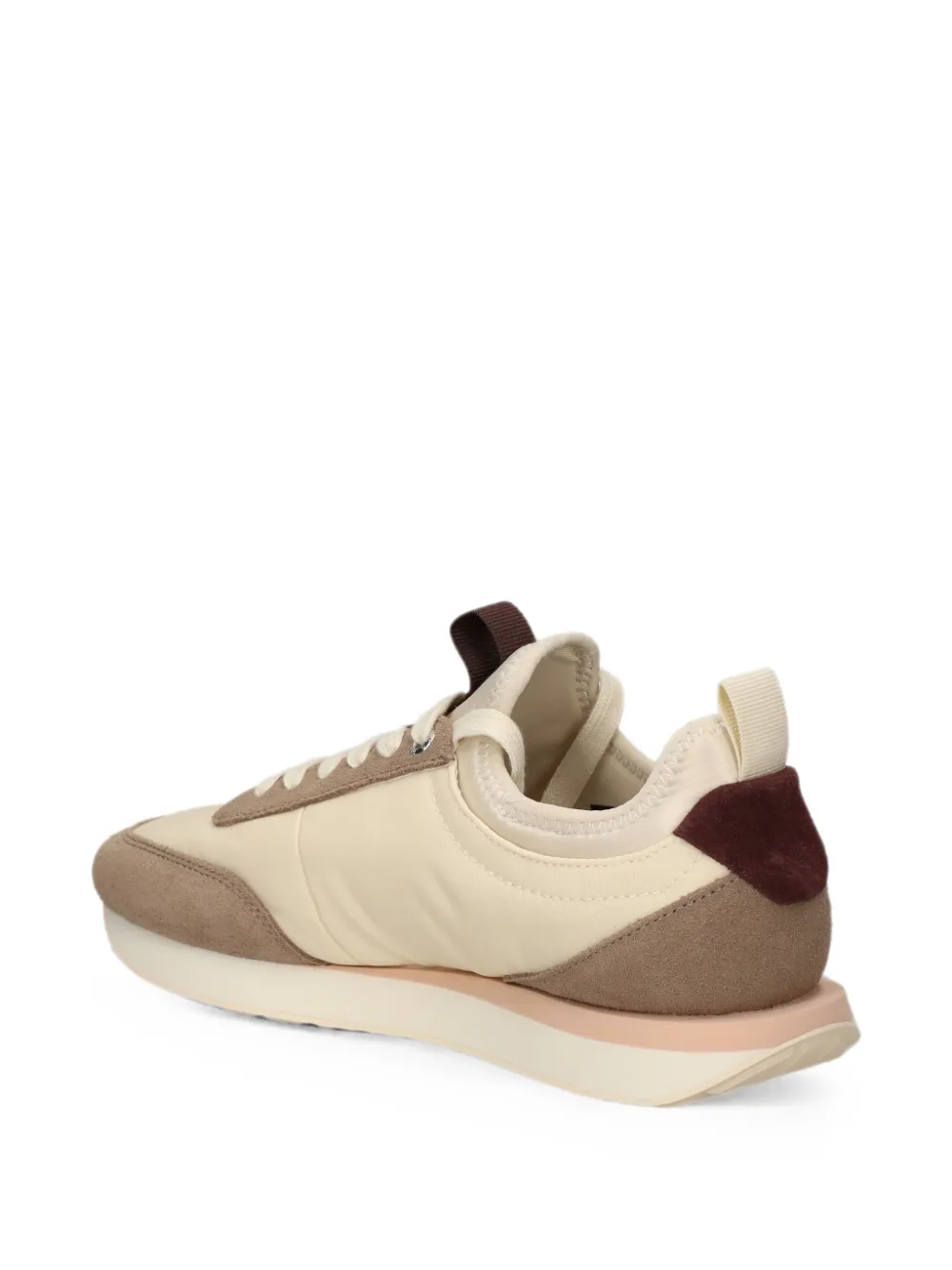 Calvin Klein suede-panelled logo-embroidered runner sneakers Beige