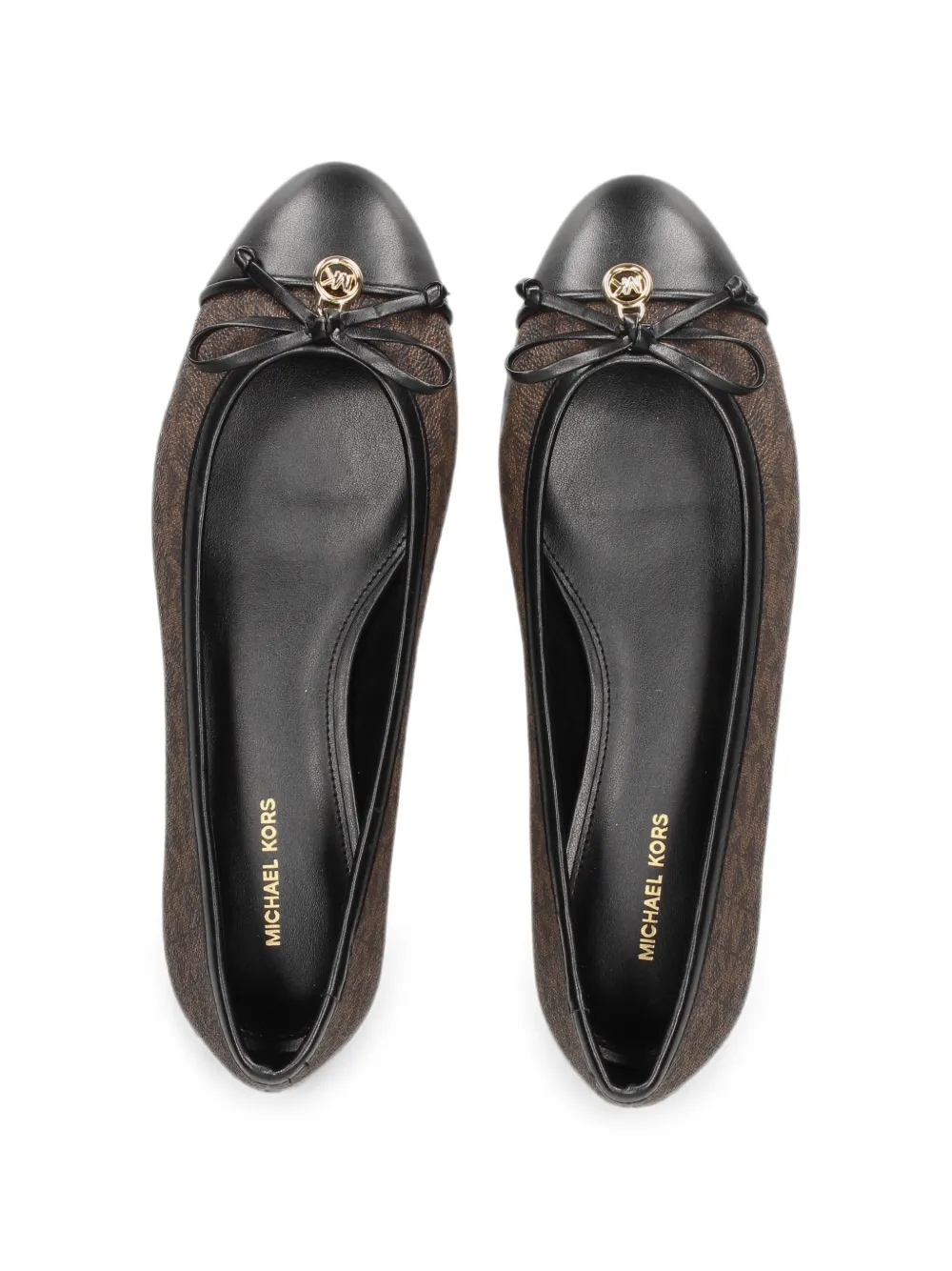 Michael Kors Piper Flex logo-print bow-detail ballet flats Bruin