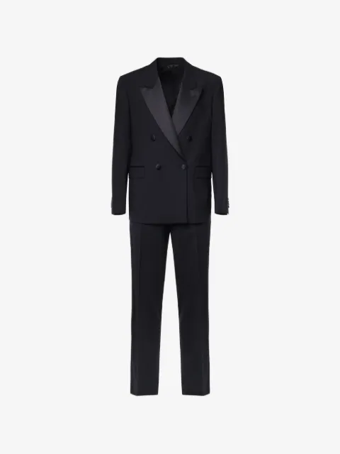 Lardini double-breasted peak-lapel suit