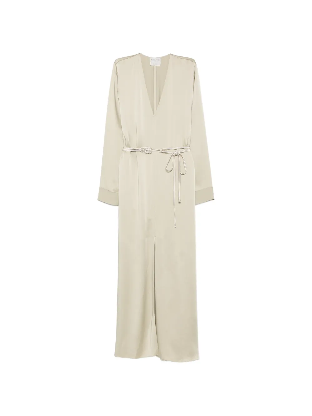 Forte Forte belted satin-finish maxi dress - Verde
