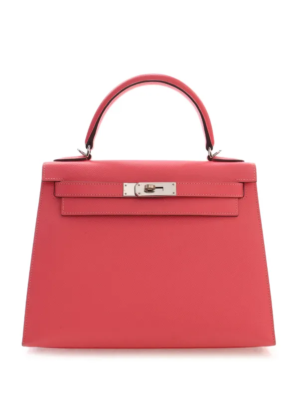 Hermès Pre-owned 2019 Epsom Kelly II Sellier 28 Satchel in Pink