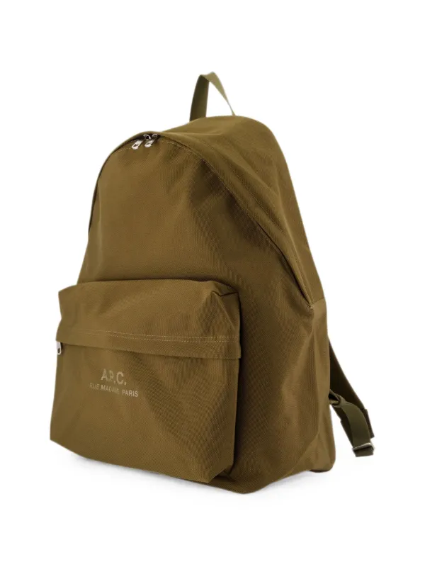 A.P.C. Backstage logo-print Backpack | Green | FARFETCH