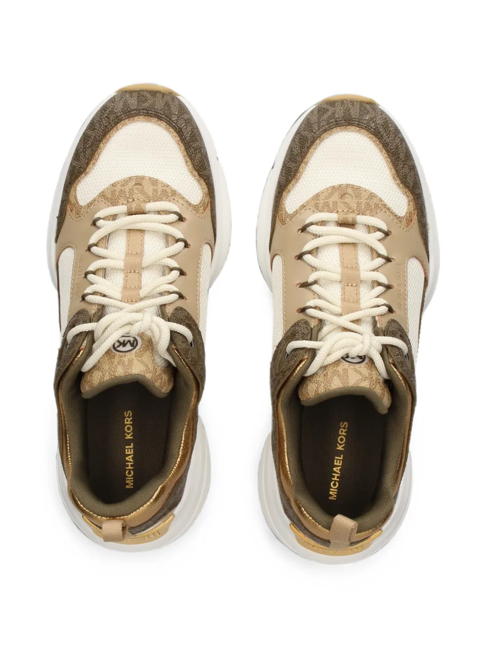 Michael Kors monogram-print panelled sneakers Bruin
