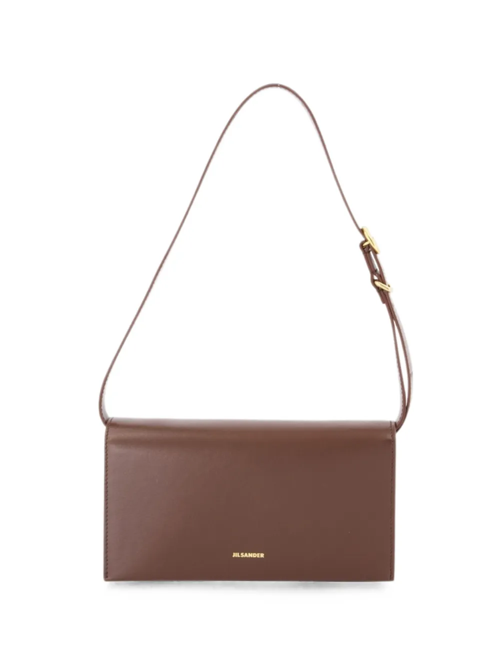 Jil Sander All Day leather crossbody bag - Marrone