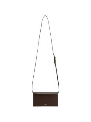 Jil Sander Link LG logo-strap Leather Crossbody Bag | White | FARFETCH