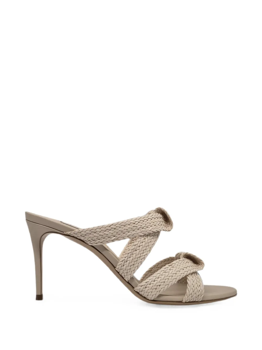 Casadei Julia Mariposa woven knotted sandals Beige