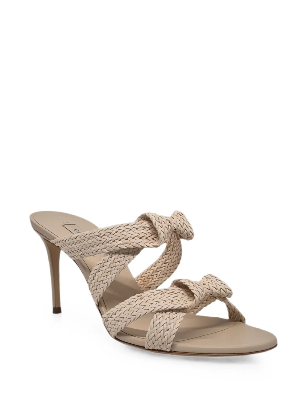 Casadei Julia Mariposa woven knotted sandals Beige
