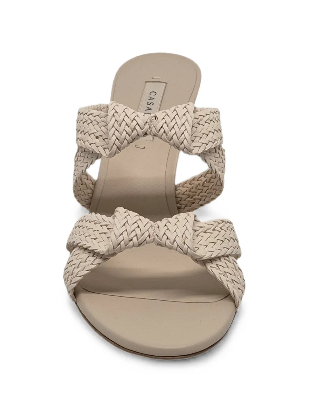 Casadei Julia Mariposa woven knotted sandals Beige