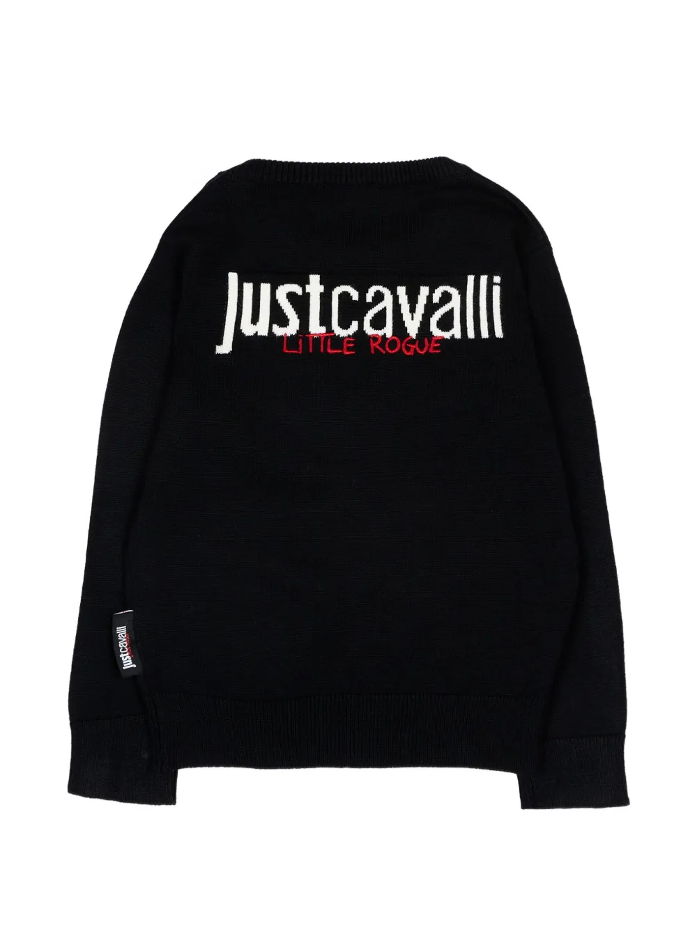 Just Cavalli Kids Sweater met knoopsluiting en logo Zwart