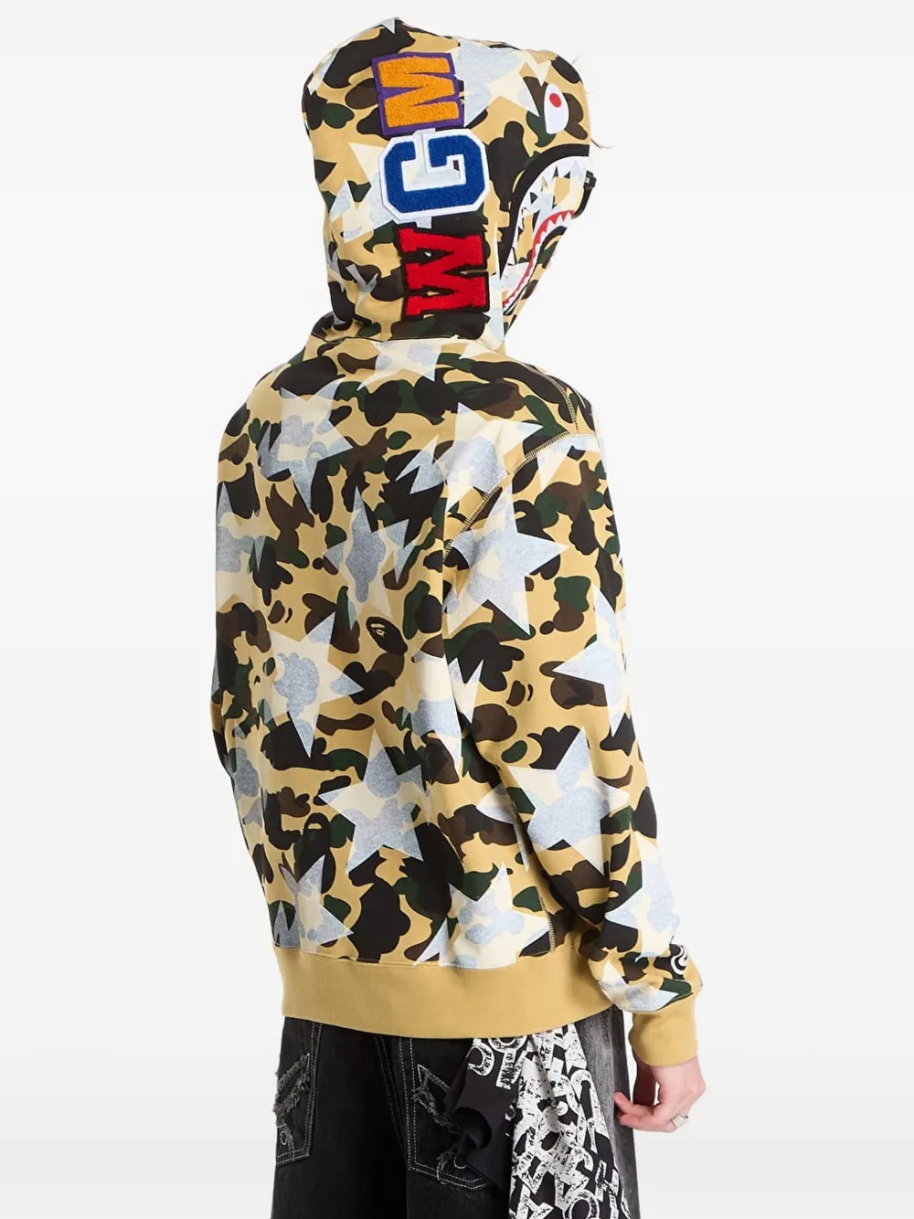 A BATHING APE Sta Camo Shark hoodie Geel