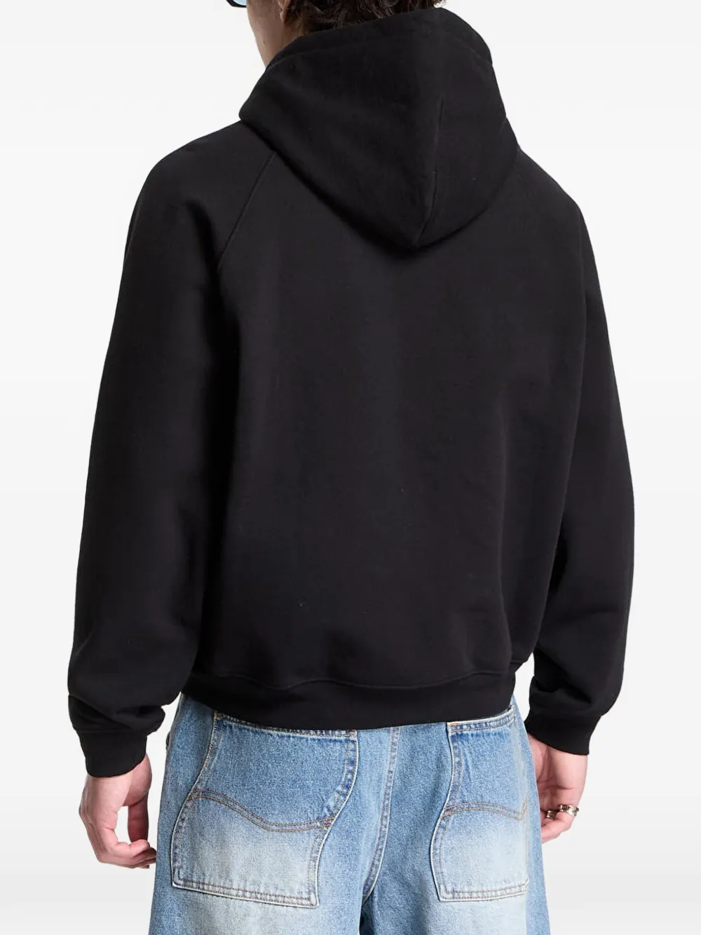 dime Hoodie met geborduurd logo Zwart