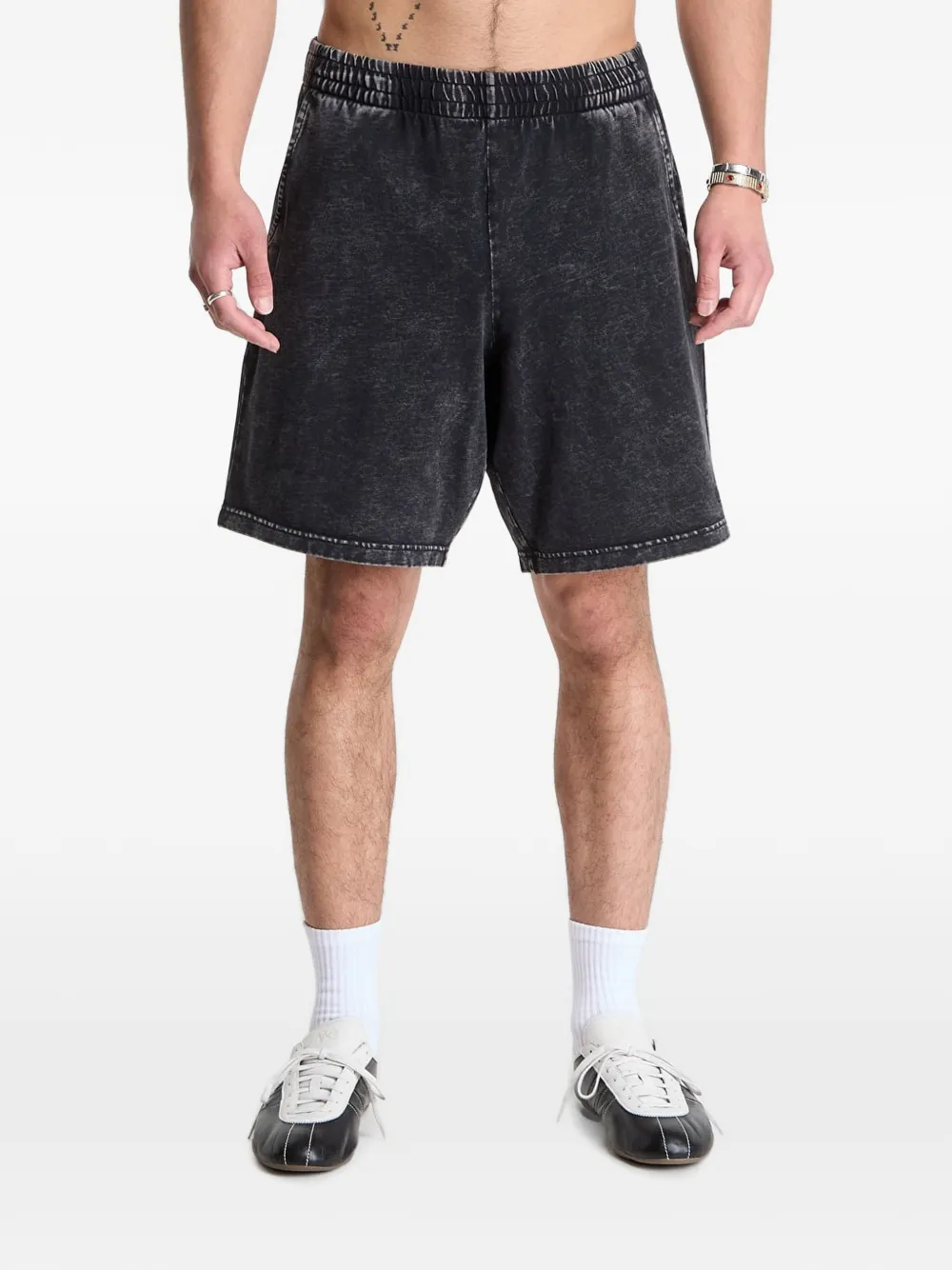 dime acid-wash effect shorts - Nero
