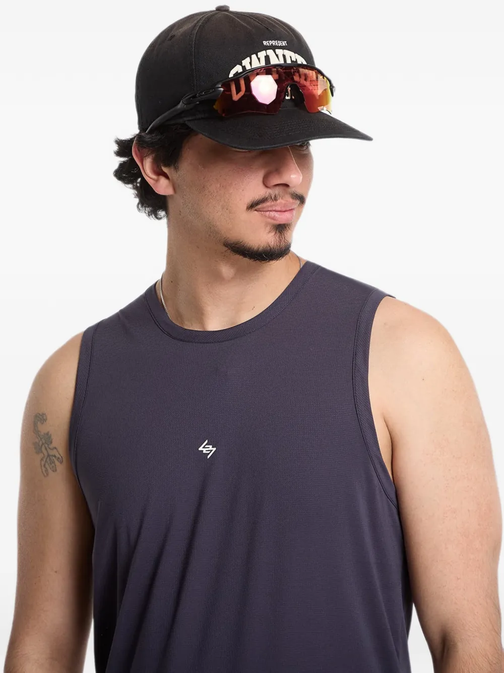 Represent 247 top met logoprint Grijs