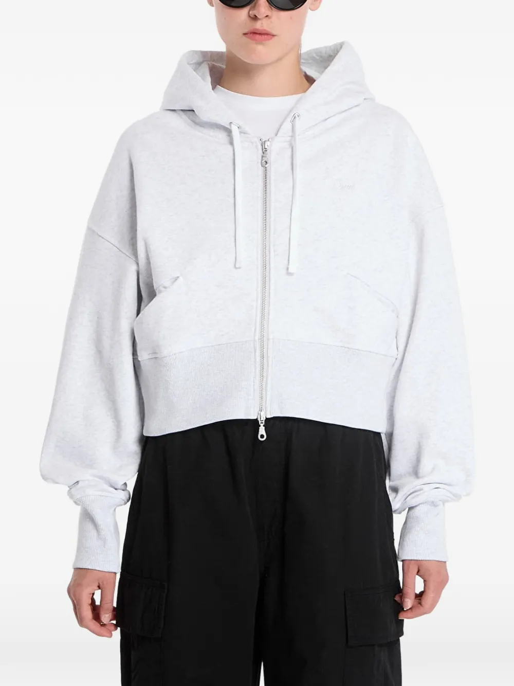dime Cropped hoodie Grijs